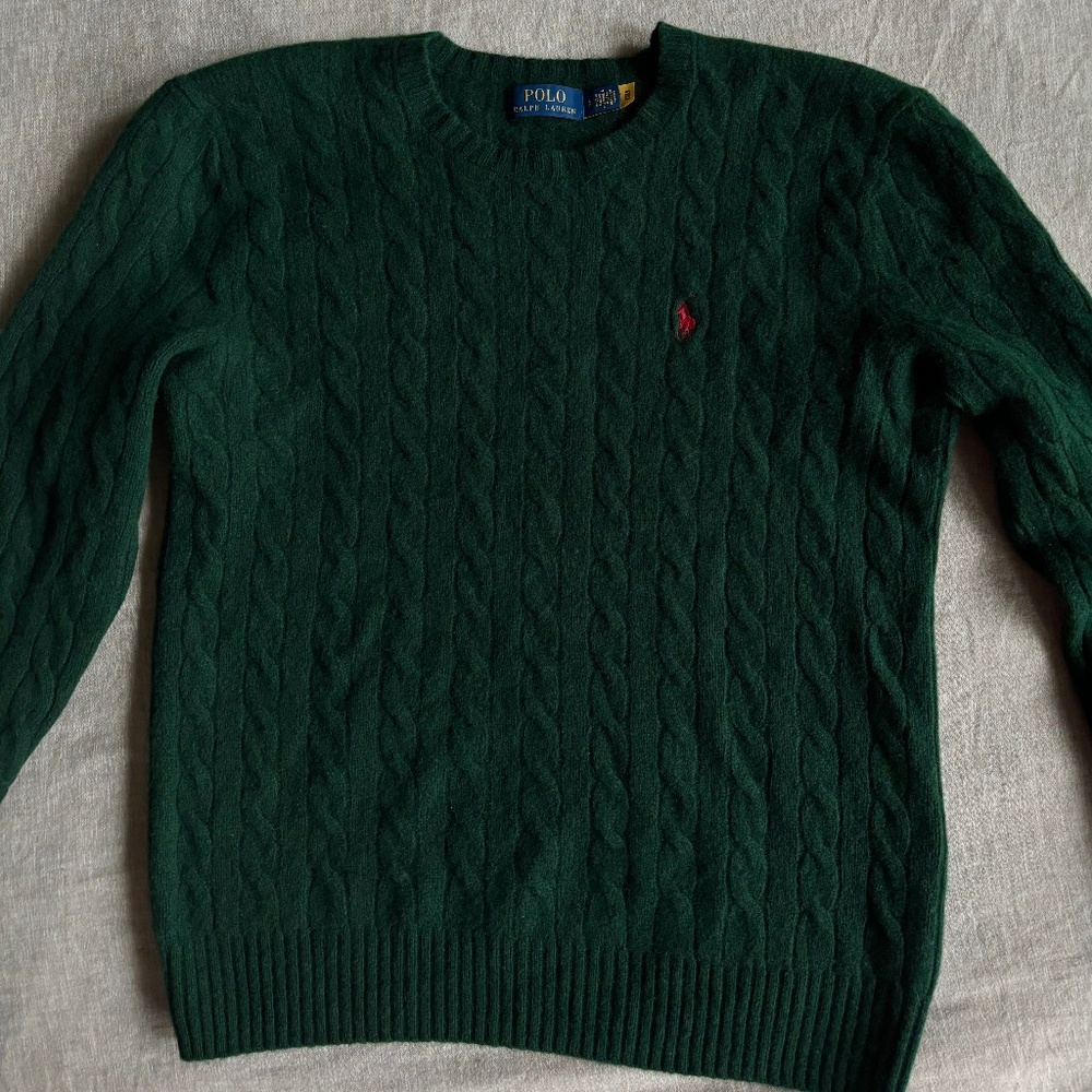 Ralph Lauren Moss Agate Men’s Wool Sweater size L  ( Emerald Green)
